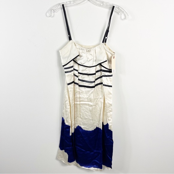 Thakoon Runway Cobalt Stripe Spaghetti Strap Layered Slip Mini Dress - Picture 2 of 10